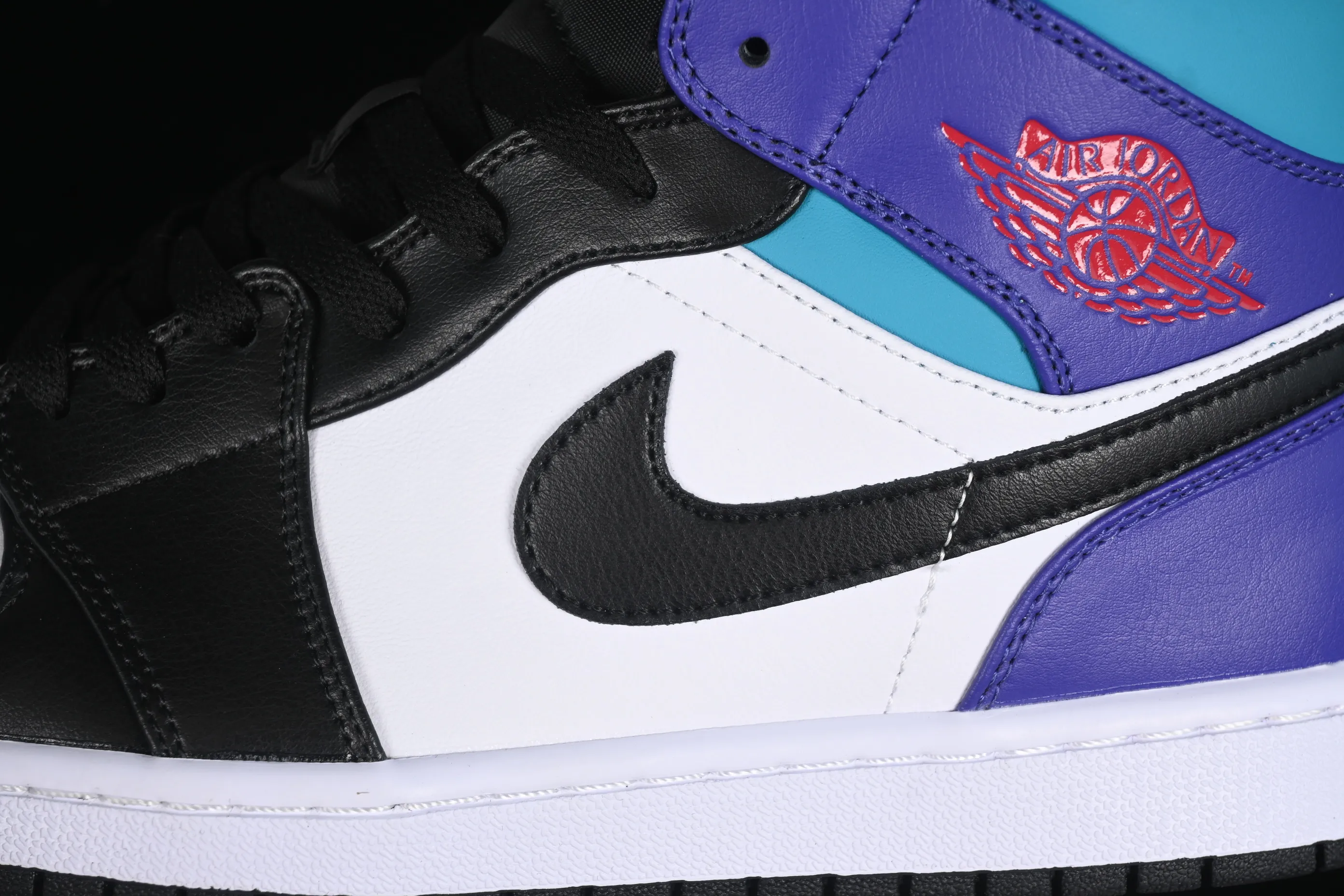 All categories Air Jordan Jordan series basketball shoes Air Jordan 1 Mid Air Jordan 1 Mid AJ1 Joe 1 Lakers color black, white and purple mid-top cultural and casual sneakers DQ8426-154